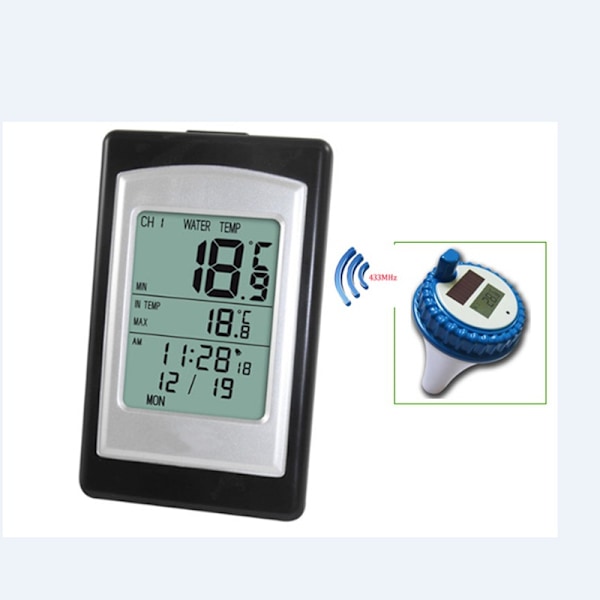 Trådløs Termometer og Hygrometer Flydende Swimmingpool Soltermometer WT0124