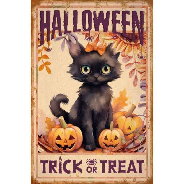 Halloween personlige vægdekorationer, atmosfærisk fornemmelse af gammel jern dekoration maleri retro Halloween jern