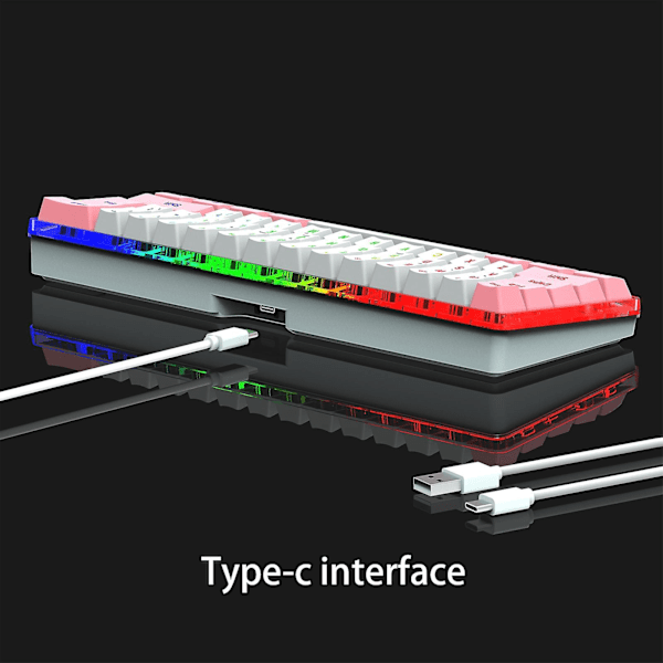 Mekanisk tastatur kablet kompakt pc tastatur mekanisk gaming tastatur 61 taster til computer/laptop