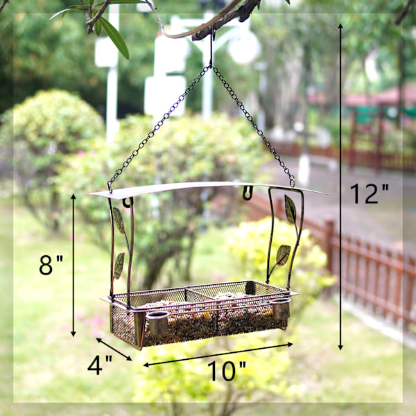 Metal Hængende Fuglefoder Outdoor Kolibri Foder Antik Bronze Smijern Multifunktionel Fuglefoder