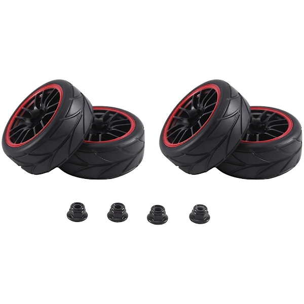 4 kpl 12 mm Hex-vanteen ja OD 2,59 tuuman kumirenkaat RC 1/10 On-Road Touring -autoon, F