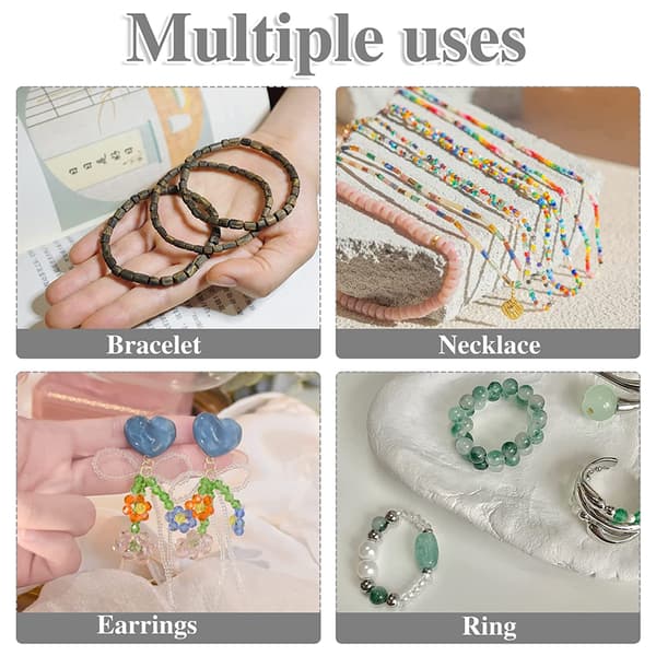 Elastisk tråd, perlesnor, elastisk snor, elastisk smykketråd, værktøj til perlearbejde til gør-det-selv armbånd