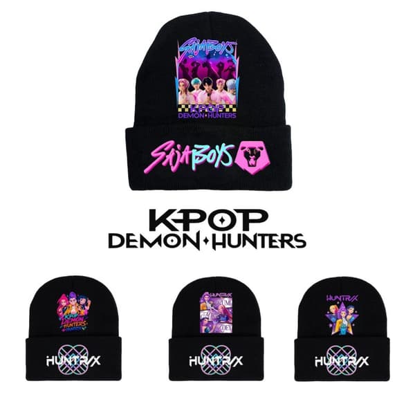 Ny K-Pop Demon Hunter Tjejgrupp Ullhatt, Varm Stickad Hatt för Höst/Vinter, Unisex Pullover Plyschhatt Red K-2