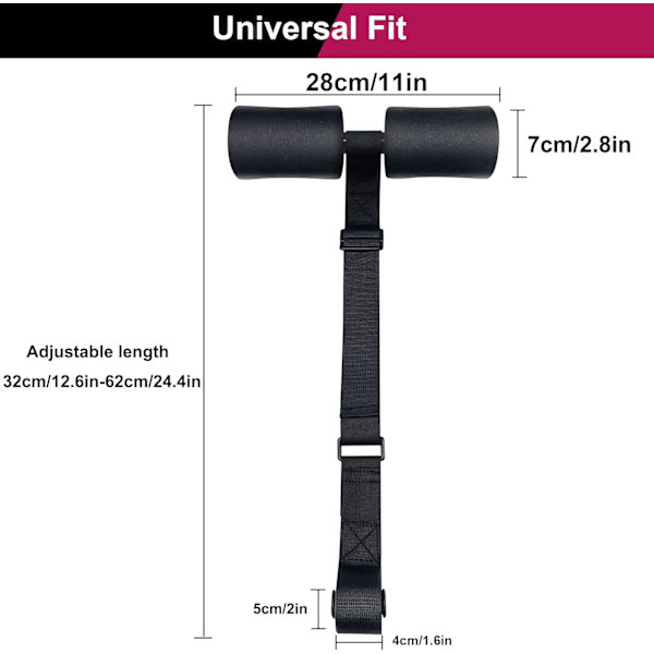 Leg Curl-maskin Justerbare Nordic Curl-stropper for Sit-ups Treningsutstyr Knebøy Ben Mage Kjerne Trening Hjemmetrening