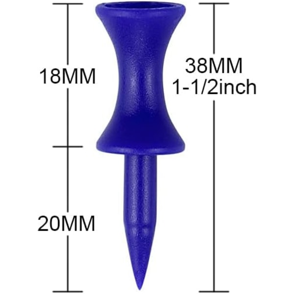 Plastikgolftees 100 st blå 38mm