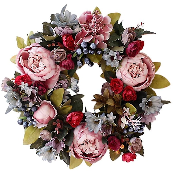 Front Door Wreath Peony Wreath Artificial Flowers Compatible Decoration-b