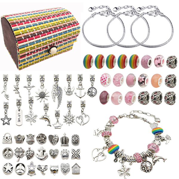 Handgjort armband DIY kreativ legering färgglatt armband mode flicka tillbehör set