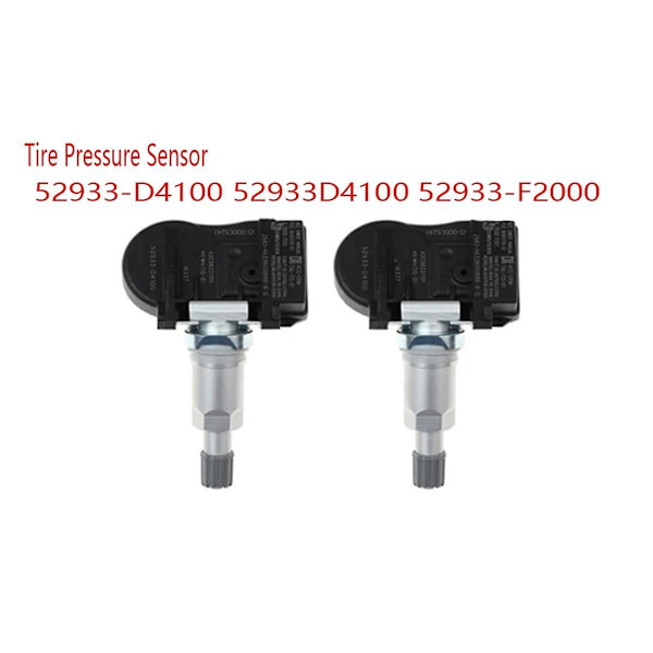 2 stk. 52933-D4100 433MHZ TPMS SENSOR Dæktrykssensor til 2019 52933D4100 52933-F2000
