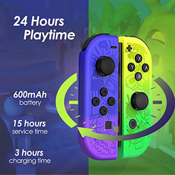 Handtag spelkontroll för Nintendo Switch, trådlös kontroll med dubbla vibrationer, väckning/skärmdump/moti