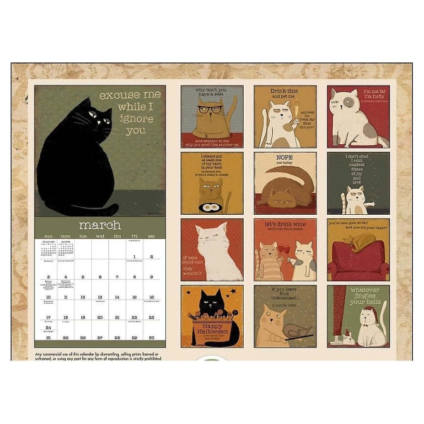 Ett år av Snarky Cats 2024 Väggkalender 2024 Vänner Familj Grannar Medarbetare Släkt älskad på