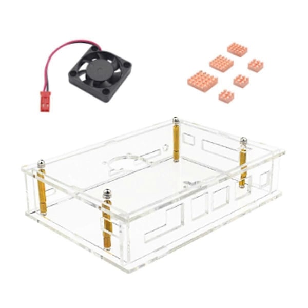 For Banana Pi -F3 Akrylveske Gjennomsiktig Skall Beskyttende med Kjølevifte for Banana Pi -F3 Deve