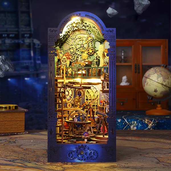 Interstellar Exploration DIY Bokstativ Montering Hus Tredimensjonal Bok Håndlaget Skrivebord Kunstnerisk Orname