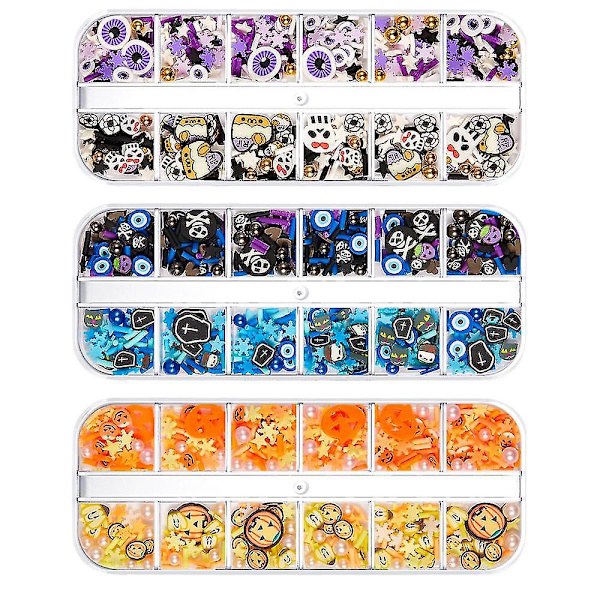 Halloween nagelkonst paljetter, nageldesign Halloween-fest