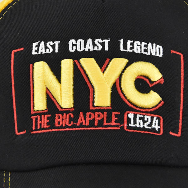 NYC brodert baseballcaps tredimensjonalt brodert andebill caps mesh caps personlig brodert buet brem solhatt 1 stk svart gul