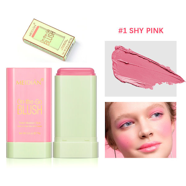Solid Cream Blush, Portabel Highlighter, Konturerende Blush Stick, Lysnende og Base Makeup 1