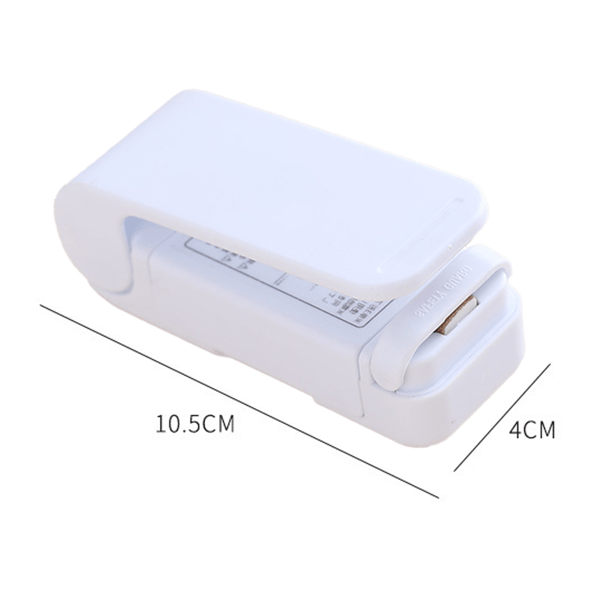 Mini Poseforsegler og Kutter USB Oppladbar Bærbar Hvit