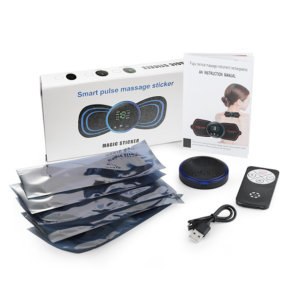 Mini Meridian Massager Intelligent Axlar och Nacke Massager EMS Puls Cervical Massageplåster