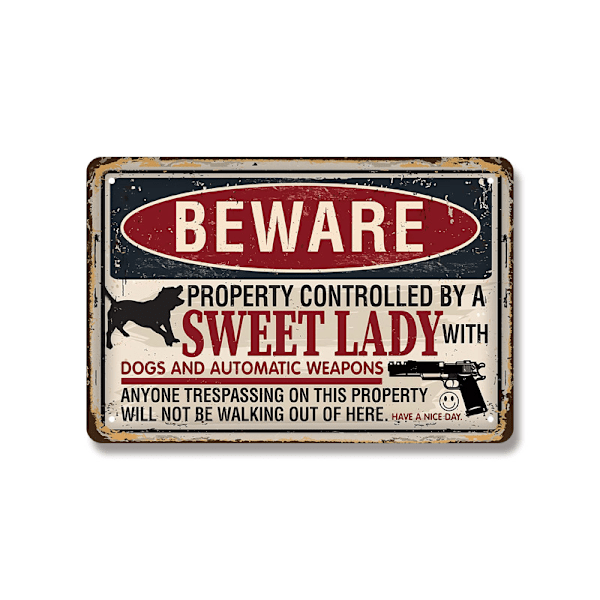 no warning sign wall decoration, American style distressed wall hanging