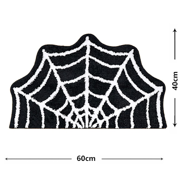 Alien Halloween Faux Cashmere Gulvmåtte Tæppe, Edderkop Web Fodmåtte Indgangsdørmåtte, 40*60cm