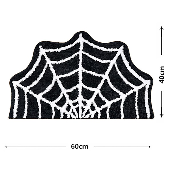 Alien Halloween Faux Cashmere Gulvmatte Teppe, Edderkoppnett Fotmatte Inngangsdørmatte, 40*60cm