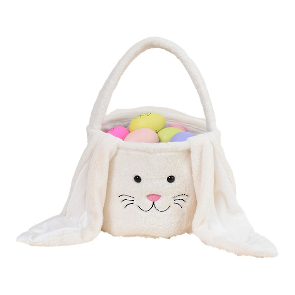 Påskedekorationer Glad Påske Plys Bunny Lange Ører Tasker Påskekurv Kanin Spande Påske Tote Tasker Børn Gave Opbevaring Håndtaske - MXBC