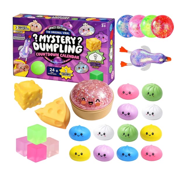 Dumpling Squishy Julekalender, 2026 Squishy Dumpling Mysterie Julekalender 24 Dage, til Angstlindring Håndafslapningsgaver
