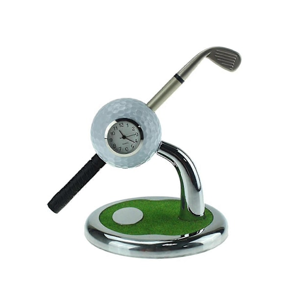 Desktop Mini Golf Penholder med Ursimulering Golf Kontorbord Ornament Golf Hvid