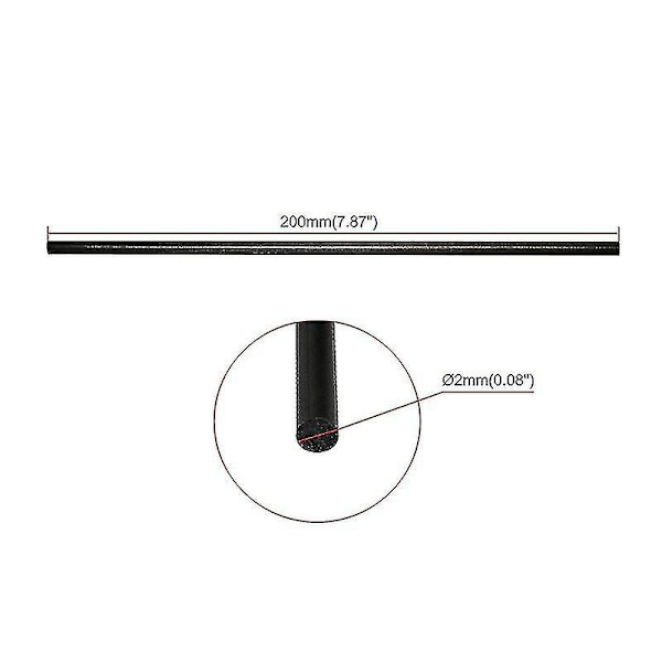 10 stk karbonfiberstang pultrusion 2mm(od) kompatibel med Rc fly, droner