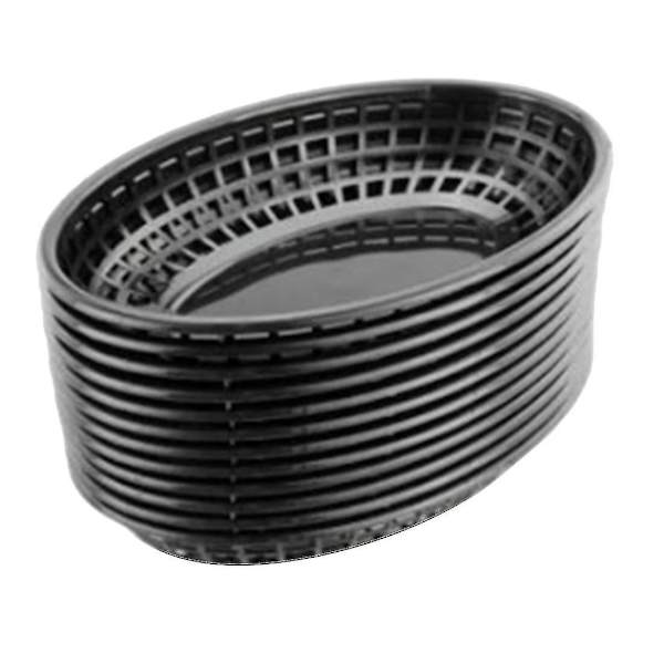 12 st Plast snabbmatskorgar Oval serveringsfat Frukost
