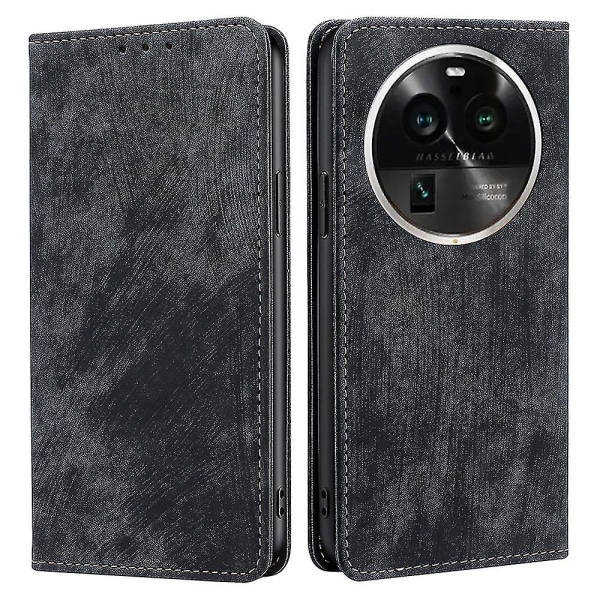 För Oppo Find X6 Pro Pu Läderställ Plånbok Rfid Blocking Drop-proof Phone case Flip Cover