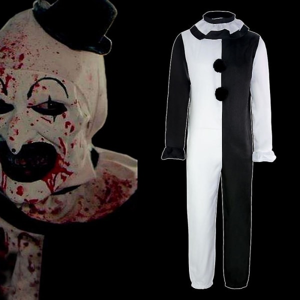 Halloween Terrifier Art The Clown Joker Cosplay Set Vuxen Jumpsuit Masquerade Fancy Dress
