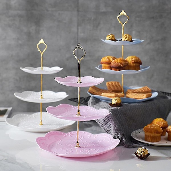 Tårtställ 3 våningar Cupcake Candy Chocolate Mooncake Display Holder