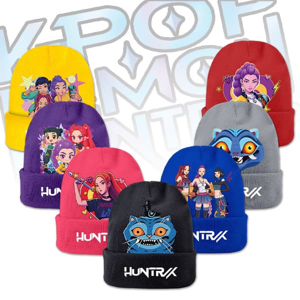 Ny K-Pop Demon Hunter Pigegruppe Uldhat, Efterår/Vinter Varm Strikket Hat, Unisex Pullover Plys Hat Pink K-39
