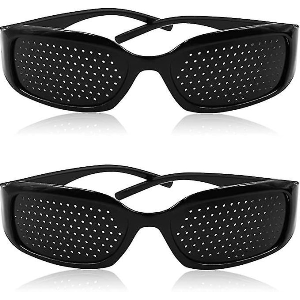 Dww-black2pcs Pinhole-briller Øyne Trening Synskorreksjonsbriller for synbeskyttelse