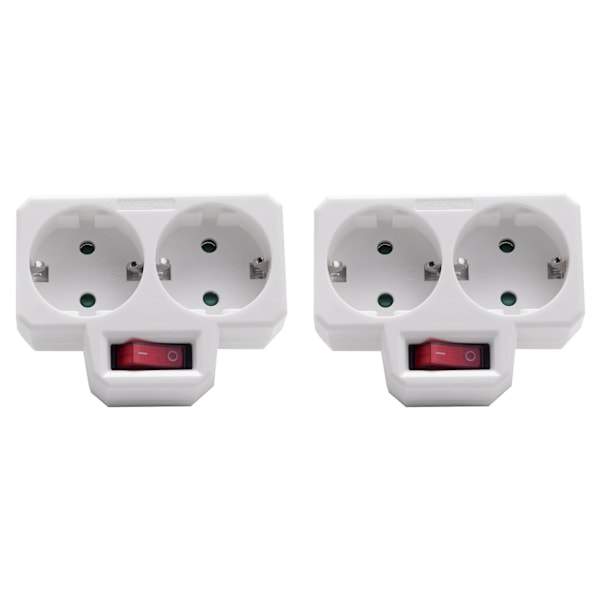 Socket Adapter, Double Plug for Socket, Double Socket with Switch 3800W for Office, Home or Travel,