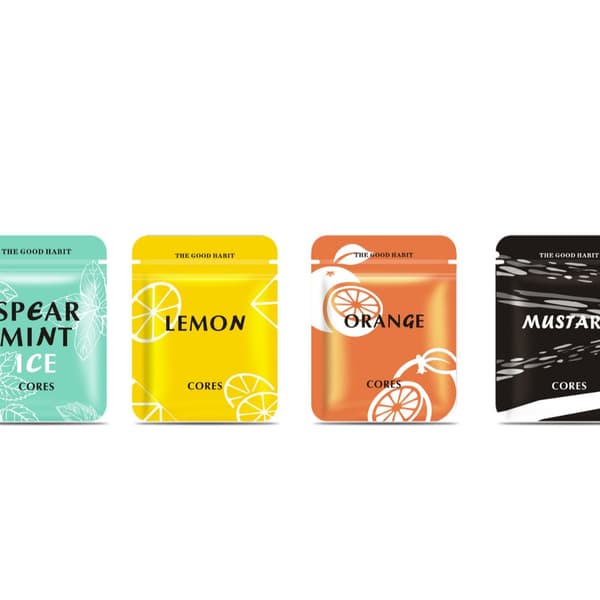 Krølltang i tre med erstatningsrefiller, flere smaker, 3 stk. per pose, kun refiller. lemon