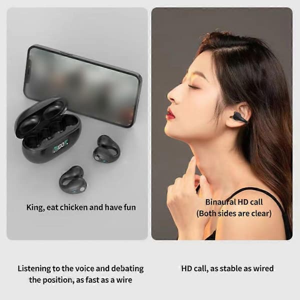 Q80Q7 Trådlöst Bluetooth-kompatibelt Headset Stereo Öronklämma Skadar Inte