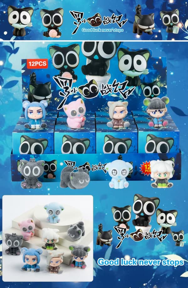 Flocked Halloween Samleleke Blind Box Skrivebordsdekorasjon for Jul og Advent