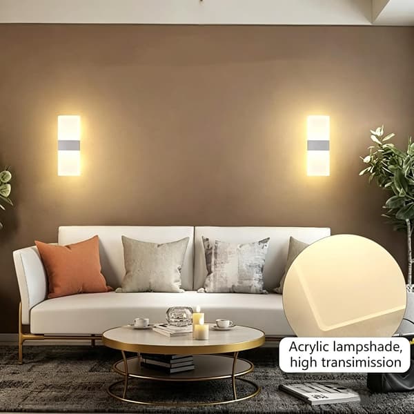 Moderne LED Innendørs Vegglampe 6W, Varm Hvit