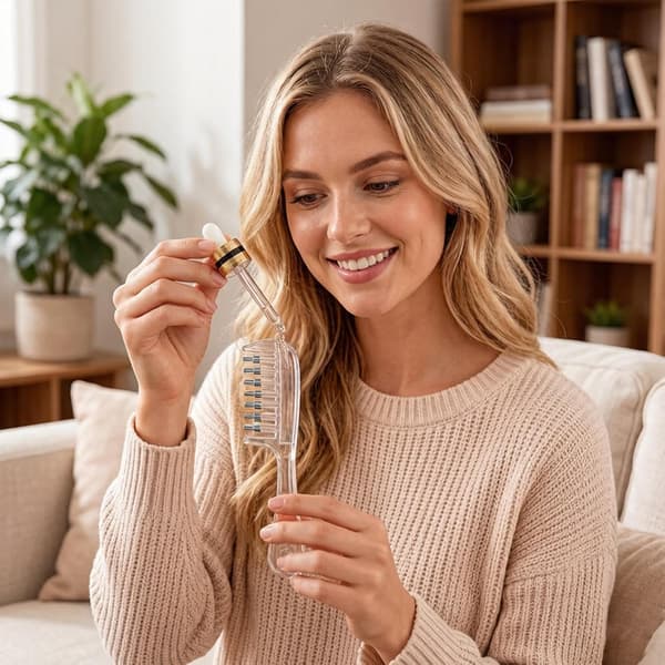 3-delt hodebunnsolje-applikatorkam, påfyllbar hodebunnsmassasje-oljedispenser