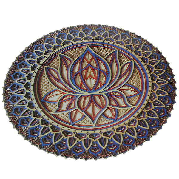 Lotus Blomster Mandala-kunst Væg, Lotus Blomster Mandala Metal Vægophæng Til Værelse Dekoration Bohemian-Excellence