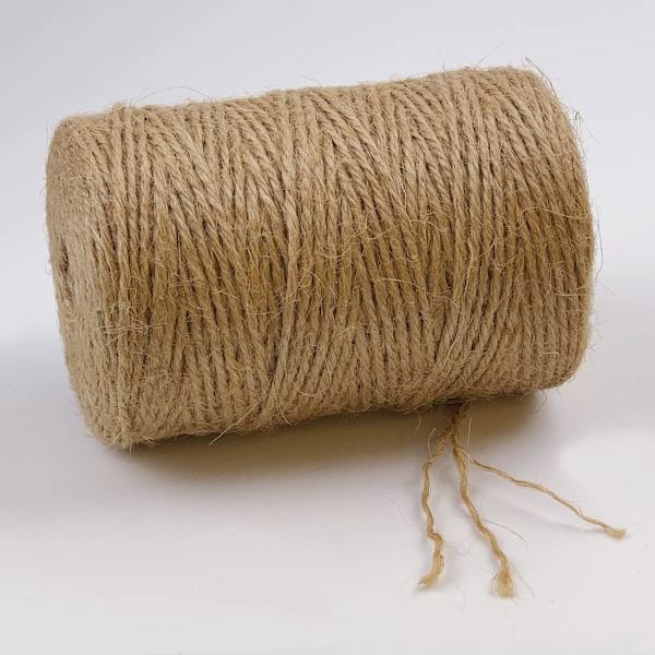Luonnollinen Juteköysi 600ft Pitkä Köysi käsitöille Lahjapakkaus Puutarhanhoito Virkkaus Makrame Koristelu (Ruskea 2mm*600ft)
