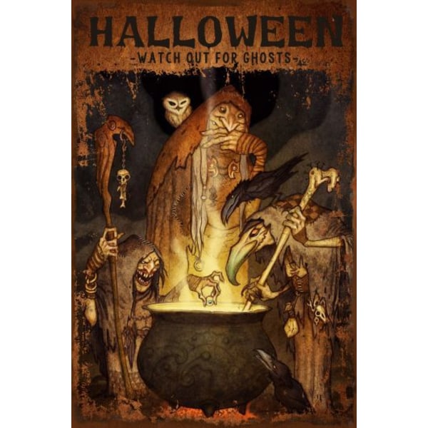 Halloween personliga väggdekorationer, atmosfärisk känsla av gammal järndekoration målning retro Halloween järn