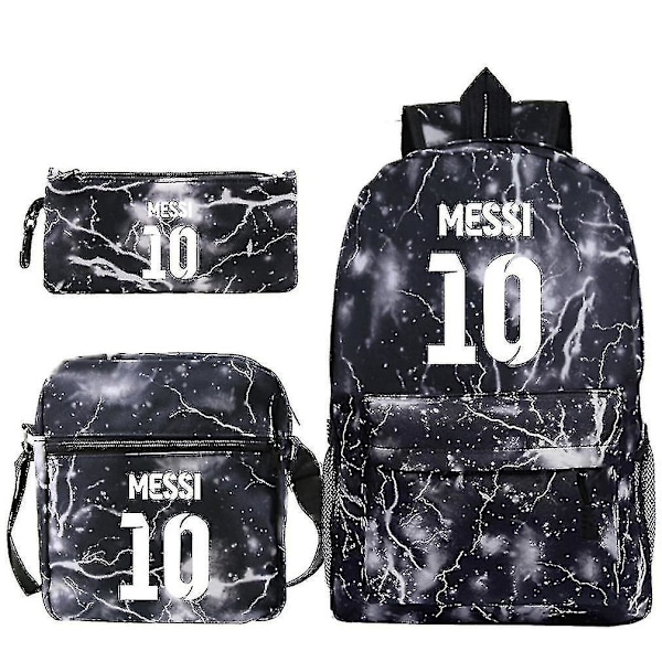 3pcs/set Lionel Messi School Bag Printed Satchel Backpack With Pencil Bag Messenger Bag