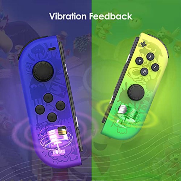 Handtag spelkontroll för Nintendo Switch, trådlös kontroll med dubbla vibrationer, väckning/skärmdump/moti