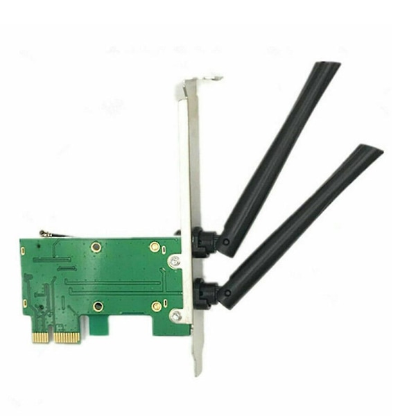 Langaton kortti WiFi Mini PCI-E Express - PCI-E -sovitin 2 antennilla ulkoisesti PC:lle