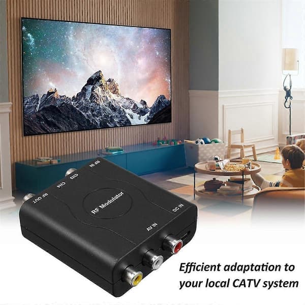 RF-modulator AV til RF-konverter M61A AV TIL RF CH3/CH4 Kanal Videoindgangsadapter til VHF-demodulator-konverter