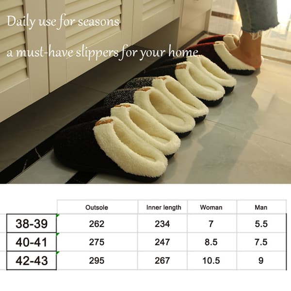 Dam Herrtofflor Memory Foam Mjuka Slip-on Inomhustofflor Halkfri Sula