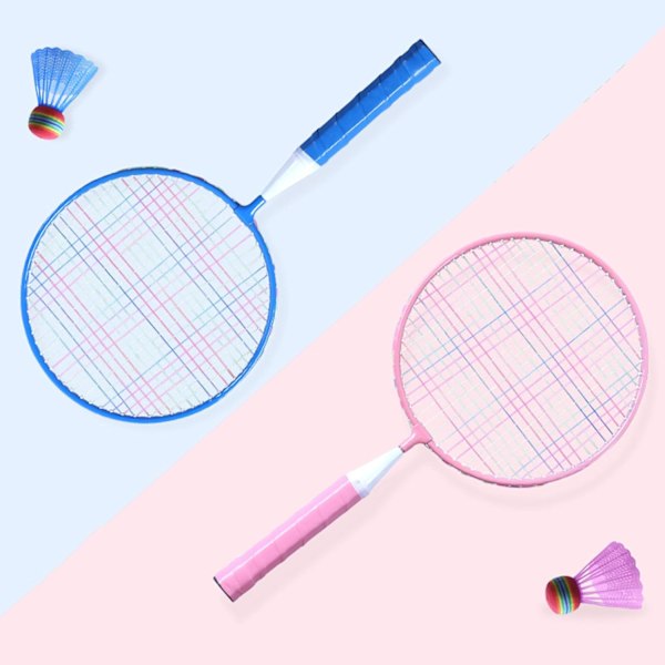 Badmintonset barn badmintonracketset barn badmintonracket inklusive 2 badmintonracketar 4 badmintonbollar 1 bärväska rosa