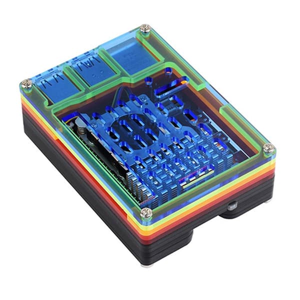 För 5 Kapsling Transparent Regnbåge Skyddande Skal GPIO PCIe
